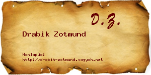 Drabik Zotmund névjegykártya